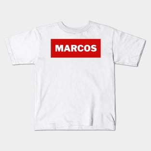 Red Marcos Surname Kids T-Shirt